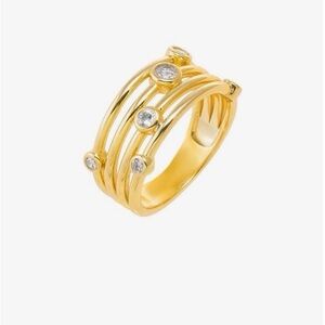 Adina Eden CZ Graduated Scattered Bezel Ring NWT